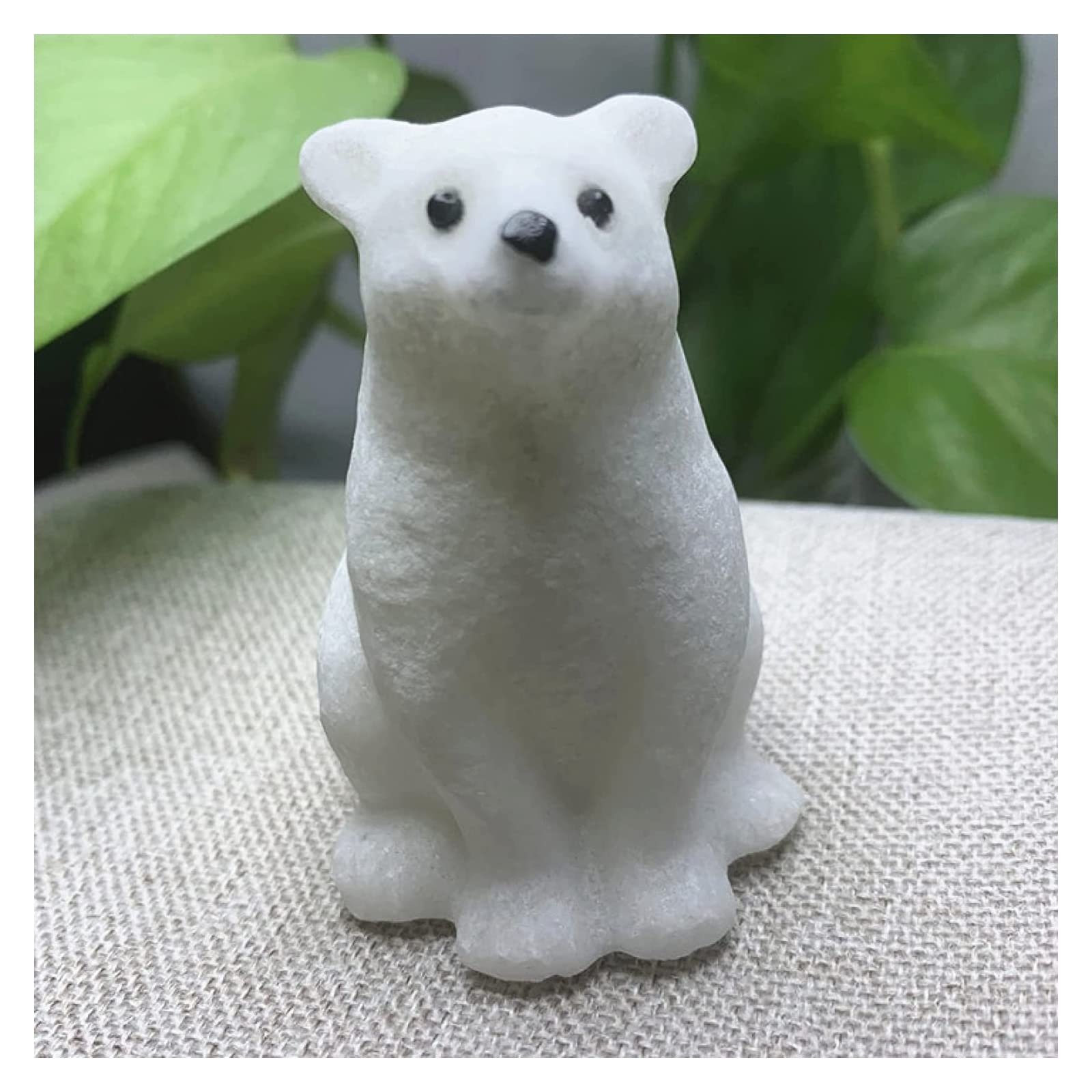 Amazon.co.jp: 像彫刻工芸品天然石シロクマ像クリスタルと石ナチュラル